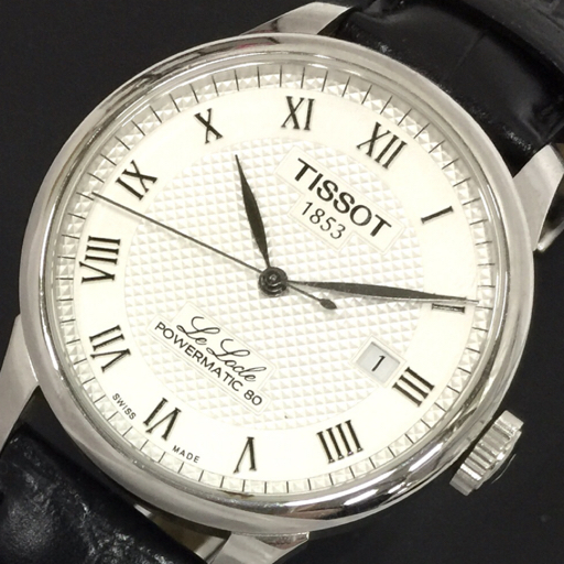 ティソ 自動巻き 腕時計 T006407B パワーマチック80 ラウンド デイト ローマン メンズ 純正ベルト 稼働 TISSOTの画像1