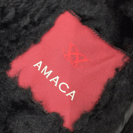 アマカ サイズ 38 ナイロン 長袖 コート ジップアップ フーディ フォックスファー レディース 黒系 AMACA QR021-130_画像7