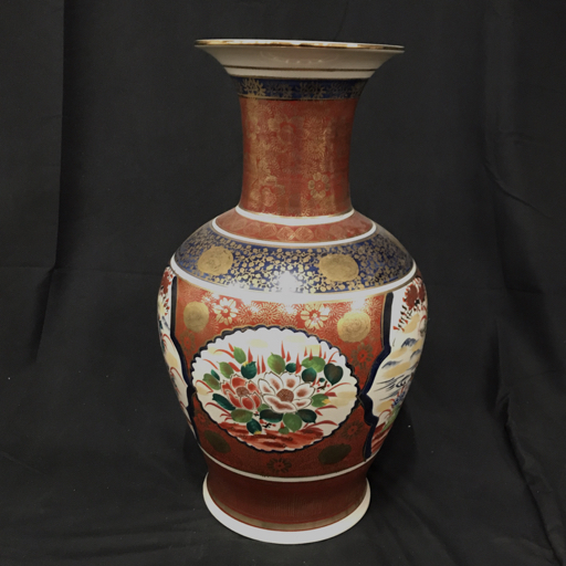 九谷焼 陶正造 大型 花瓶 花入れ 花器 フラワーベース 花鳥図 金彩 高さ約60cm 重さ約9.0kg_画像4