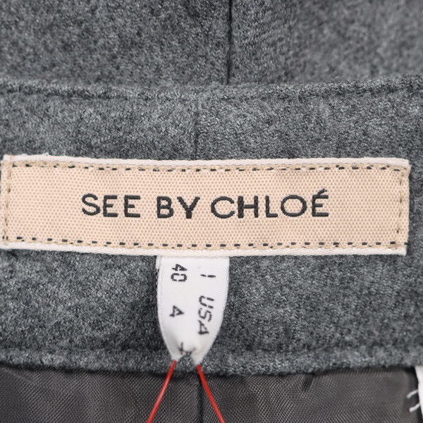 SEE BY CHLOE/ See by Chloe женский шорты roll выше булавка tuck используя шерсть .J:40 серый [NEW]*41JB92