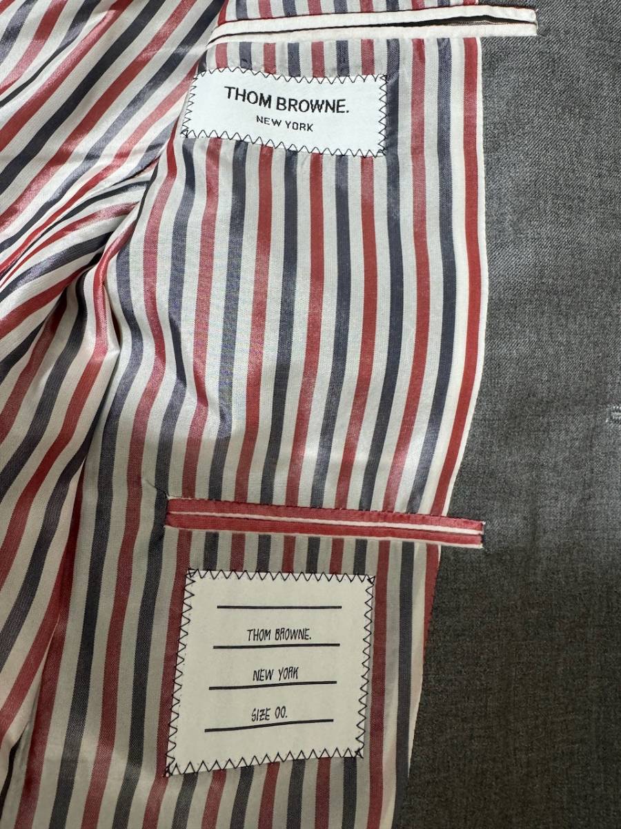 【着用2回】Thom Browne トムブラウン クラシックスーツ セットアップ ミディアムグレー サイズ00の画像4