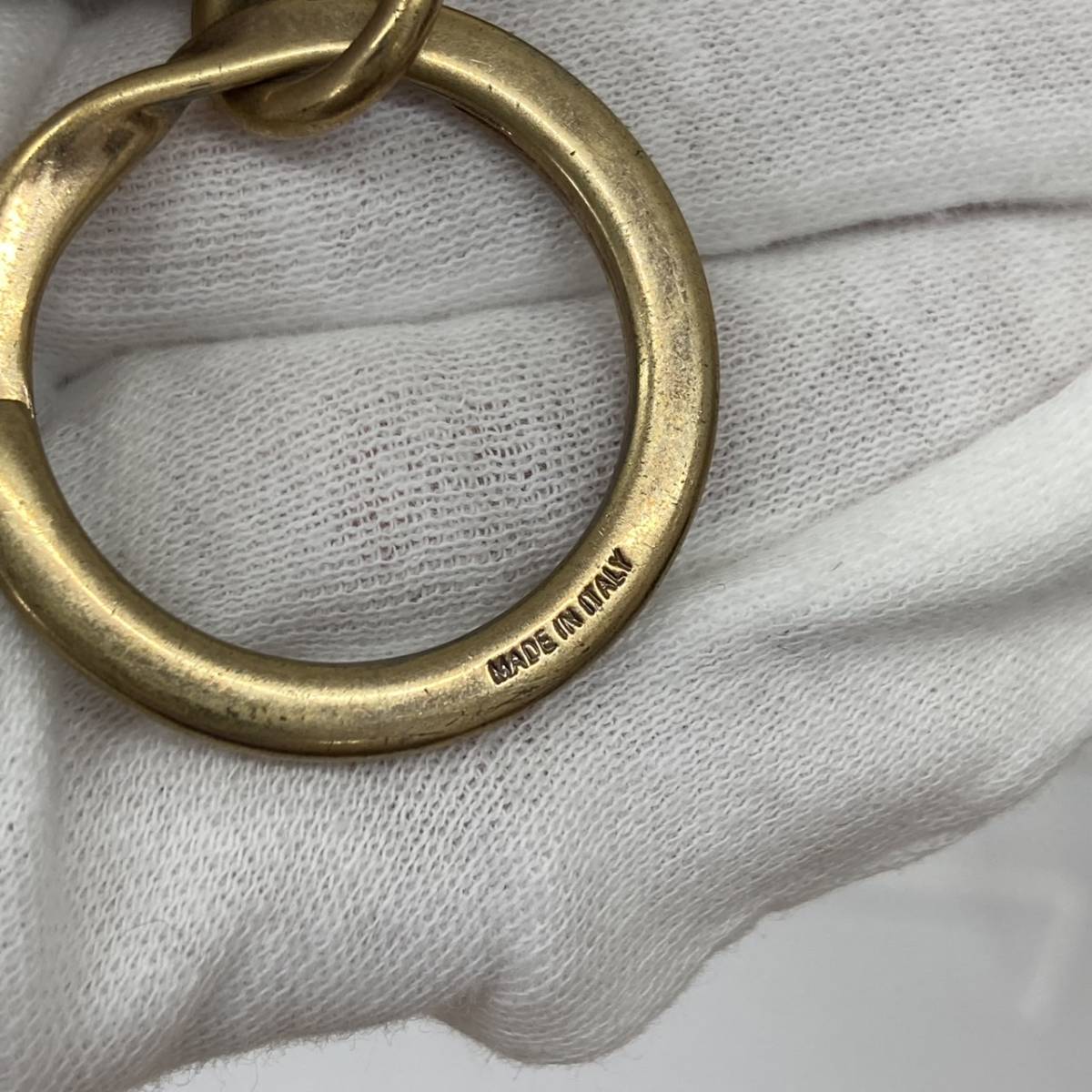 GUCCI Gucci кольцо для ключей аксессуары мелкие вещи черный латунь латунь кожа унисекс мужской женский wi мужской 