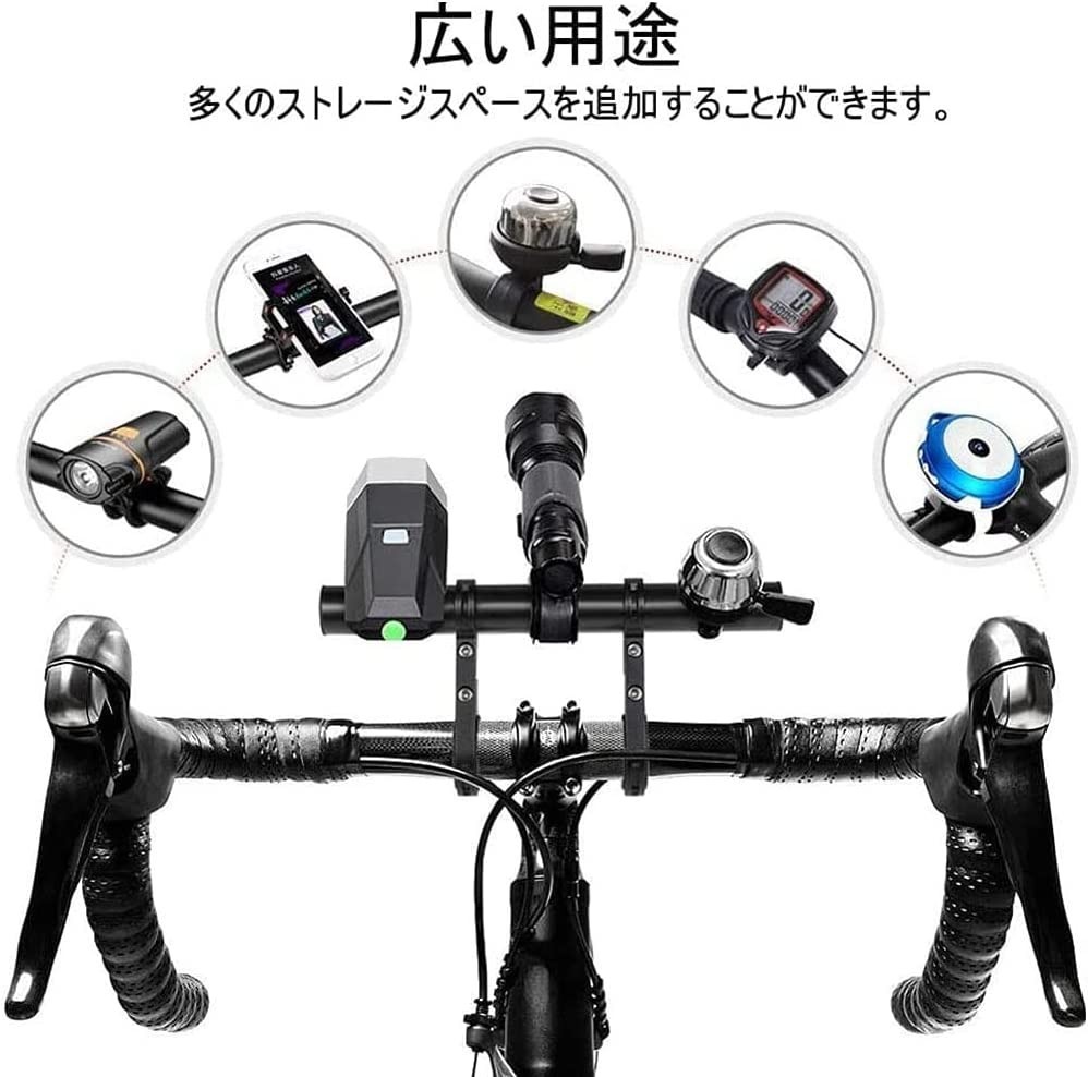 自転車 ハンドルバー 延長ブラケット 延長バー (色：ブラック)_画像4