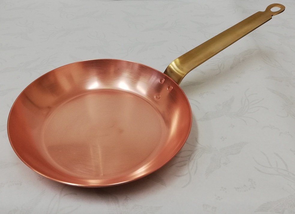 ☆純銅 フライパン 約径30cm.21cm2P内面錫メッキ無板厚約2mm業務用仕様日本製新品 ☆純銅 フライパン 約径30cm.21cm2P内面錫メッキ無板厚約2mm業務用仕様日本製新品