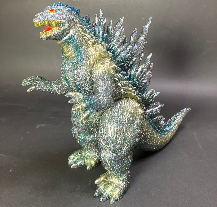 【赤目】マルサン ゴジラ 2000 ミレニアム ミレゴジ 350 sparkleブルーラメVer. GODZILLA MILLENIUM ソフビ sofvi MARUSAN 1999 福袋_画像1