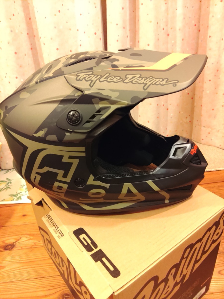  Troy Lee helmet duck GP Hlmt Ovrload Camo Army Grn/Gry LG