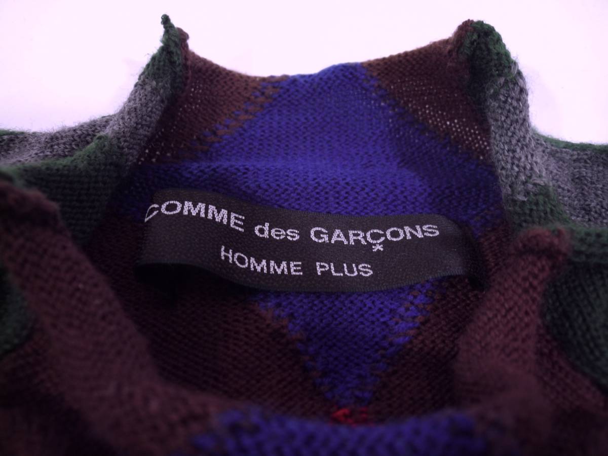 即完売 COMME des GARCONS HOMME PLUS AD2003AW/Curve期 超希少 マルチ柄/切替えニットセーター 美品 アンダーカバー セディショナリーズ_画像3