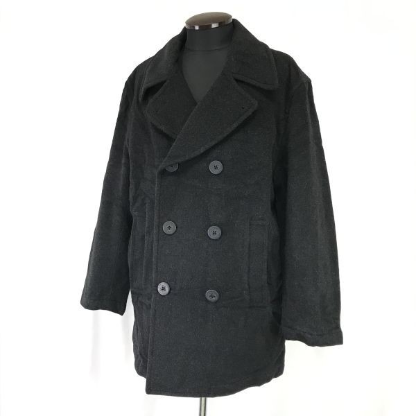 アレキサンダージュリアン/COLOURS ALEXANDER JULIAN☆カシミヤ混ウール中綿Pコート【メンズL/チャコール/Charcoal】アウター/Coat◇cBH486_画像1