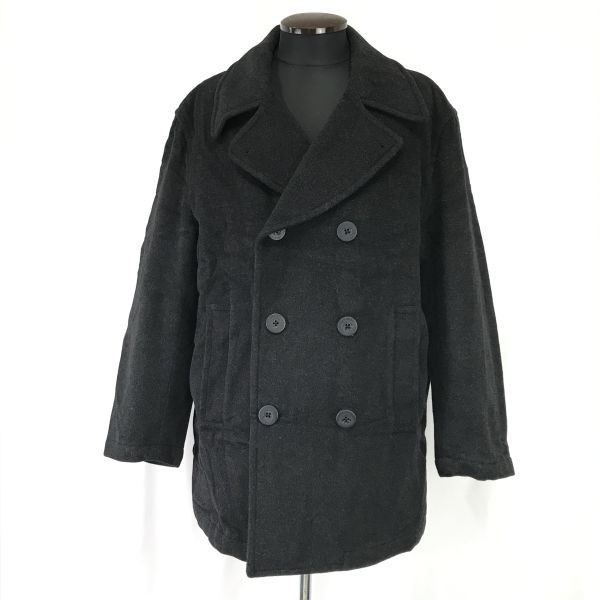 アレキサンダージュリアン/COLOURS ALEXANDER JULIAN☆カシミヤ混ウール中綿Pコート【メンズL/チャコール/Charcoal】アウター/Coat◇cBH486_画像2