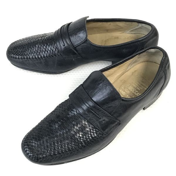 80s-90s/Vintage/イングランド製☆Grenson/グレンソン☆編み革/コインローファー/モカシン【8/26.5/黒/BLACK】ビジネス/dress shoes〇bA-79_画像2