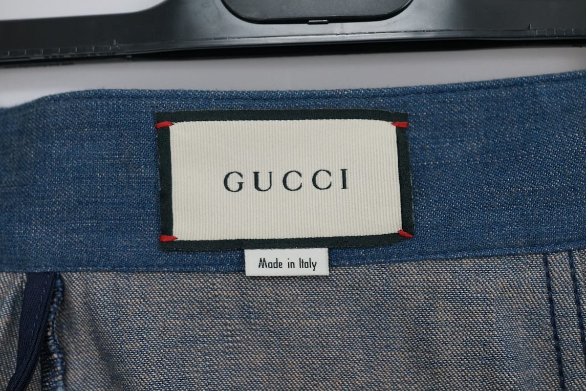 中古 2019 Gucci グッチ GGボタン シェリーライン デニム スカート ブルーデニム サイズ36 573410_画像8