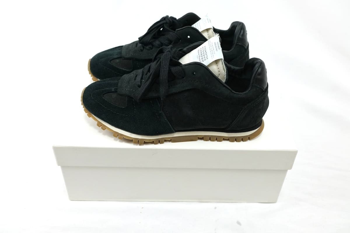 中古 Maison Margiela メゾンマルジェラRunner スエード レザースニーカー ブラック レディース サイズ35 (約22cm)の画像1