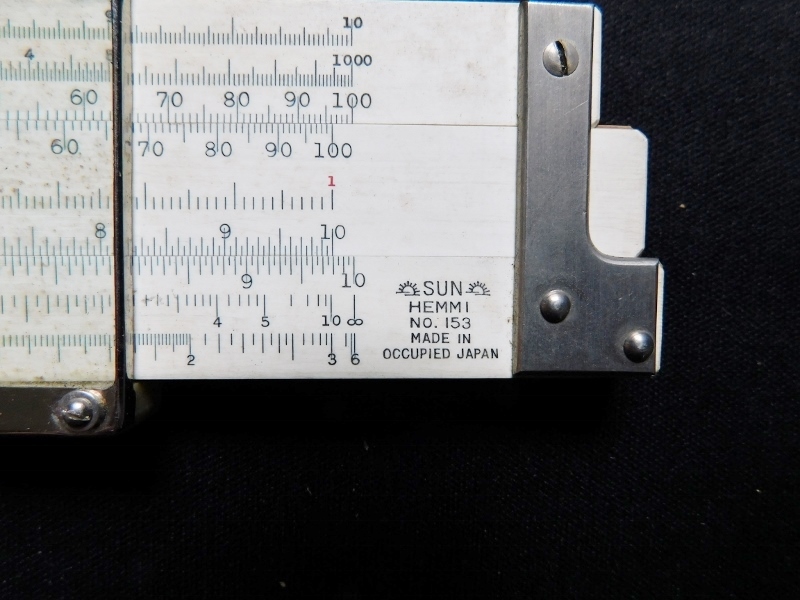 SUN HEMMI BAMBOO SLIDE RULE No.153 両面型 電気用 Mede in occupied Japan ヘンミ 逸見式計算尺 _画像5