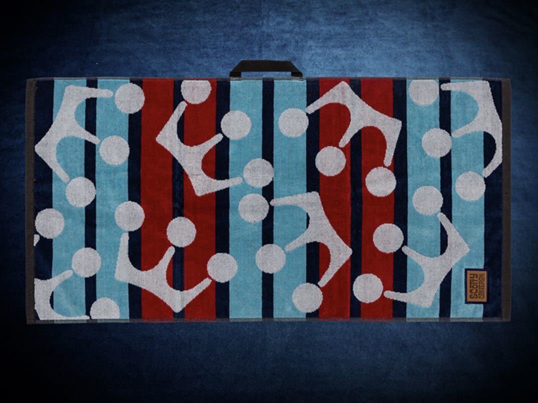 スコッティキャメロン　ゴルフ　タオル　Towel Striped Mini Crowns Blue/Red_画像2
