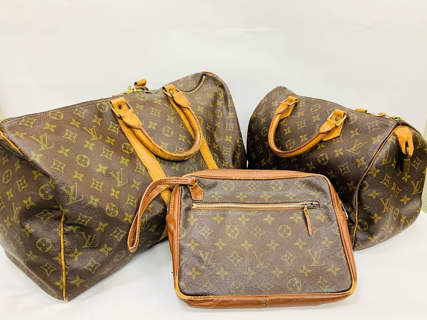 1円～ LOUIS VUITTON ルイ ヴィトン モノグラム キーポル 45 スピーディ30 サックスポ ボストン セカンド ハンドバッグ ジャンク 3点セット_画像1