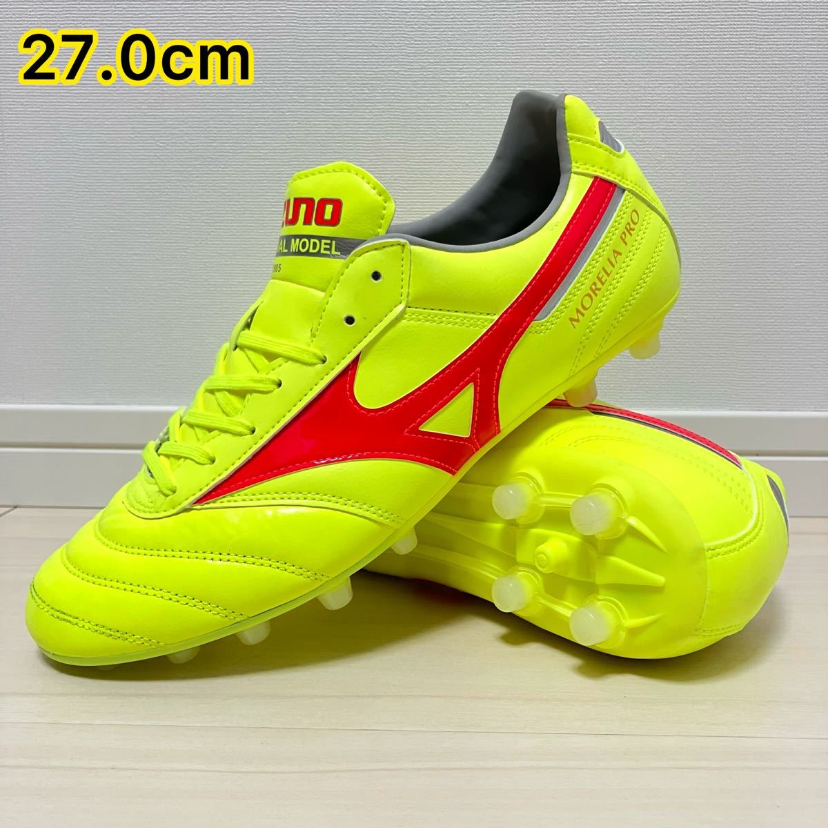 ★日本未発売★ MIZUNO ミズノ モレリア2 プロ AG 27.0cm ダイナパック イエロー / サッカースパイク MORELIA Ⅱ PRO AG_画像1