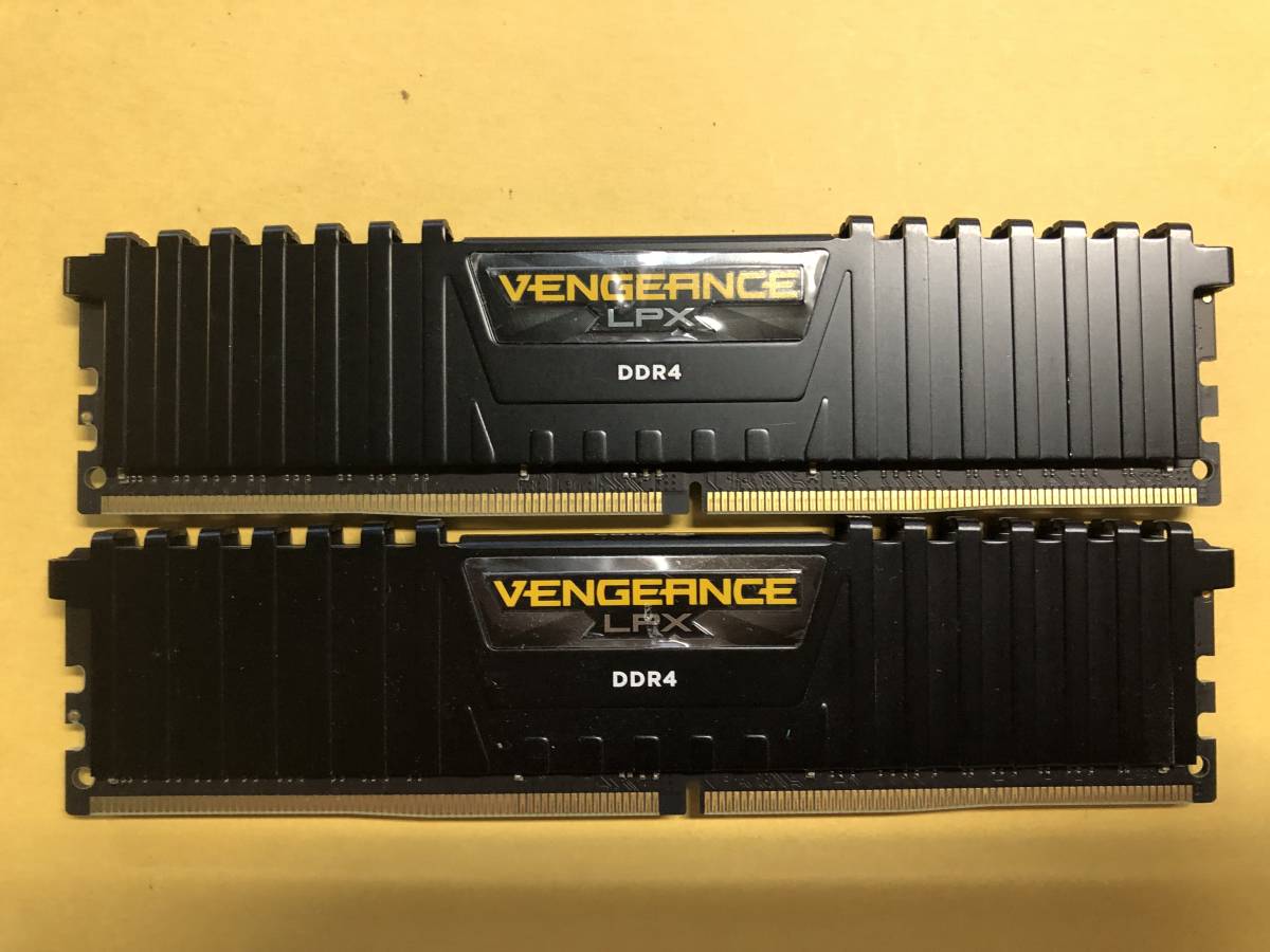 42★中古品 BIOS確認 CORSAIR DDR4 デスクトップPC用 メモリー VENGEANCE LPX Series 8GB×2枚キット CMK16GX4M2A2666C16★_画像1