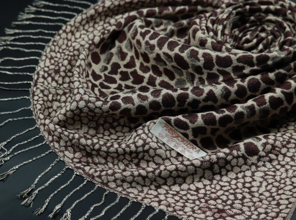 blakafee #BF-0324 極上 パシュミナ 大判 ストール【ブラウン/ベージュ系/Leopard_豹】High Quality Pashmina Collection_画像1