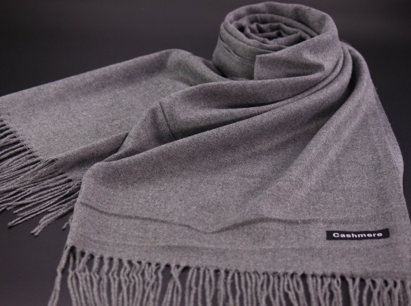 blakafee #AC-M136 極上 カシミア【グレー/無地】大判 マフラー/ストール ＃High Quality Cashmere Collection＃_画像1