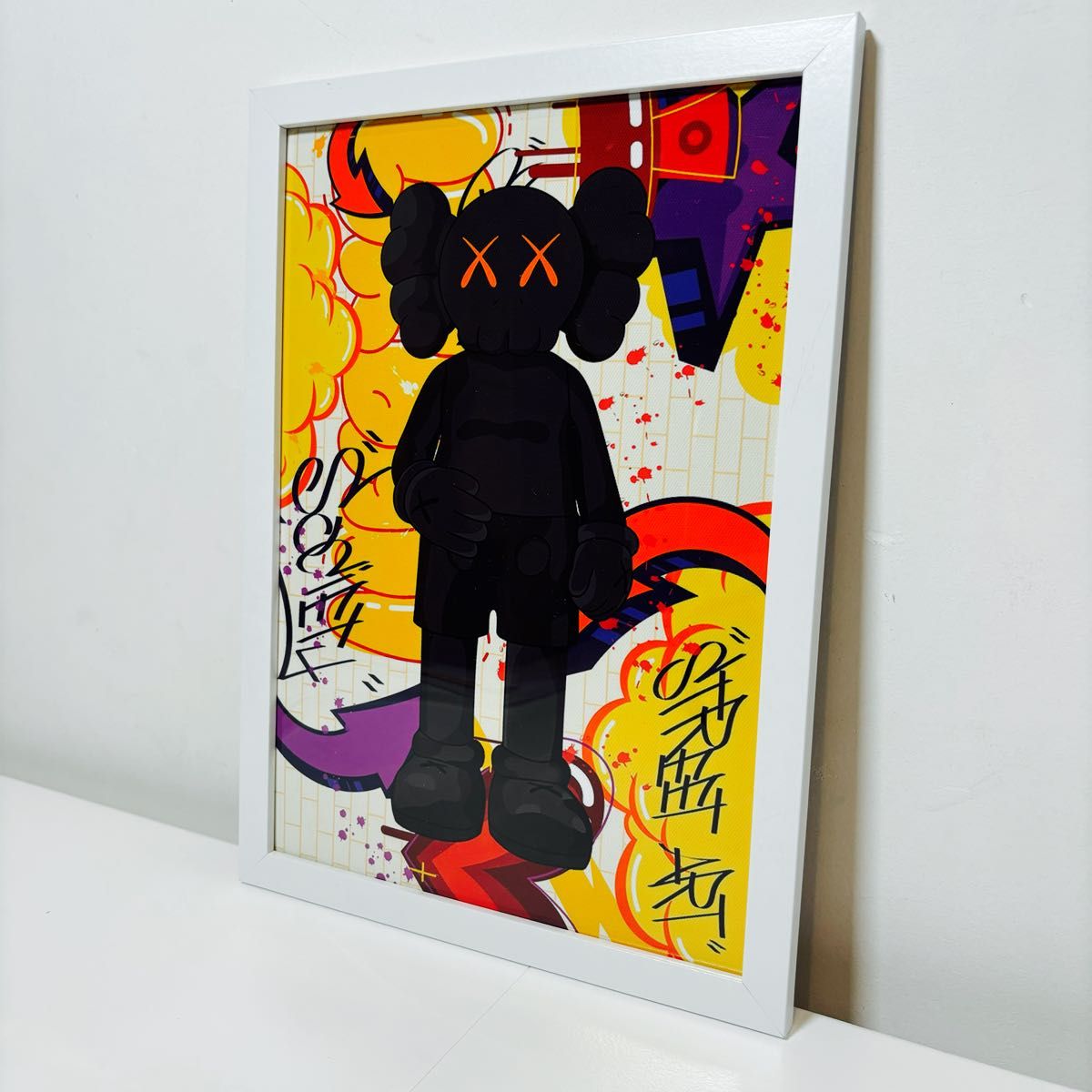 【白額付きポスター】KAWS(カウズ)14 ベアブリック(A4サイズ)