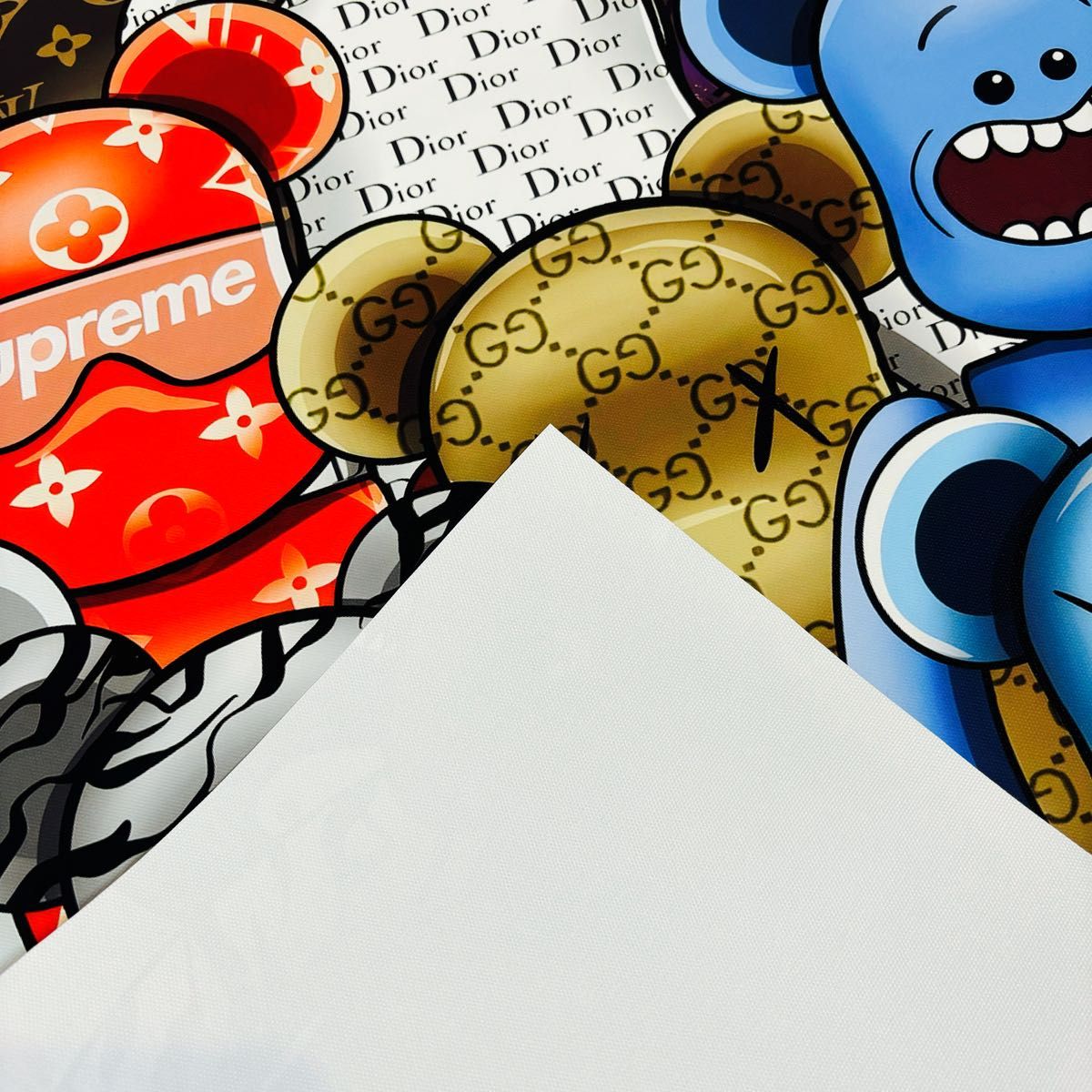 黒額付きポスター】KAWS(カウズ)19 ベアブリック(A4サイズ)の