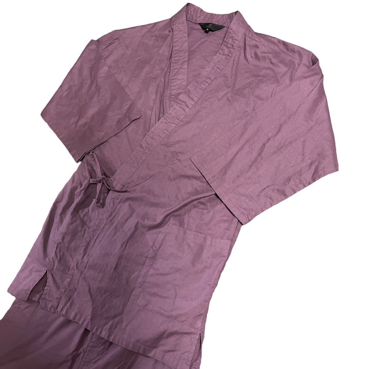 匠　TAKUMI 作務衣　上下セット　作業着　紫　パープル　セットアップ　男性和服_画像2