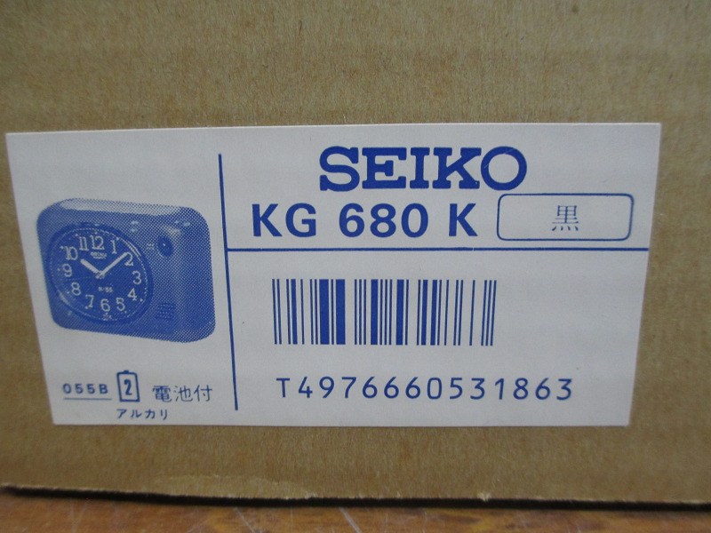 【LP/S】未使用保管品 SEIKO セイコー 目覚まし時計 KG680K 当時物 レトロ _画像2