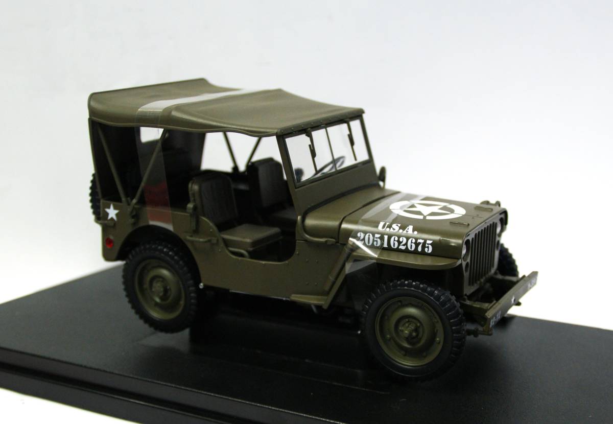 [WELLY]1/18 America army MB Willis Jeep ( canopy attaching ) 1941 year OD color. die-cast made minicar parallel imported goods 
