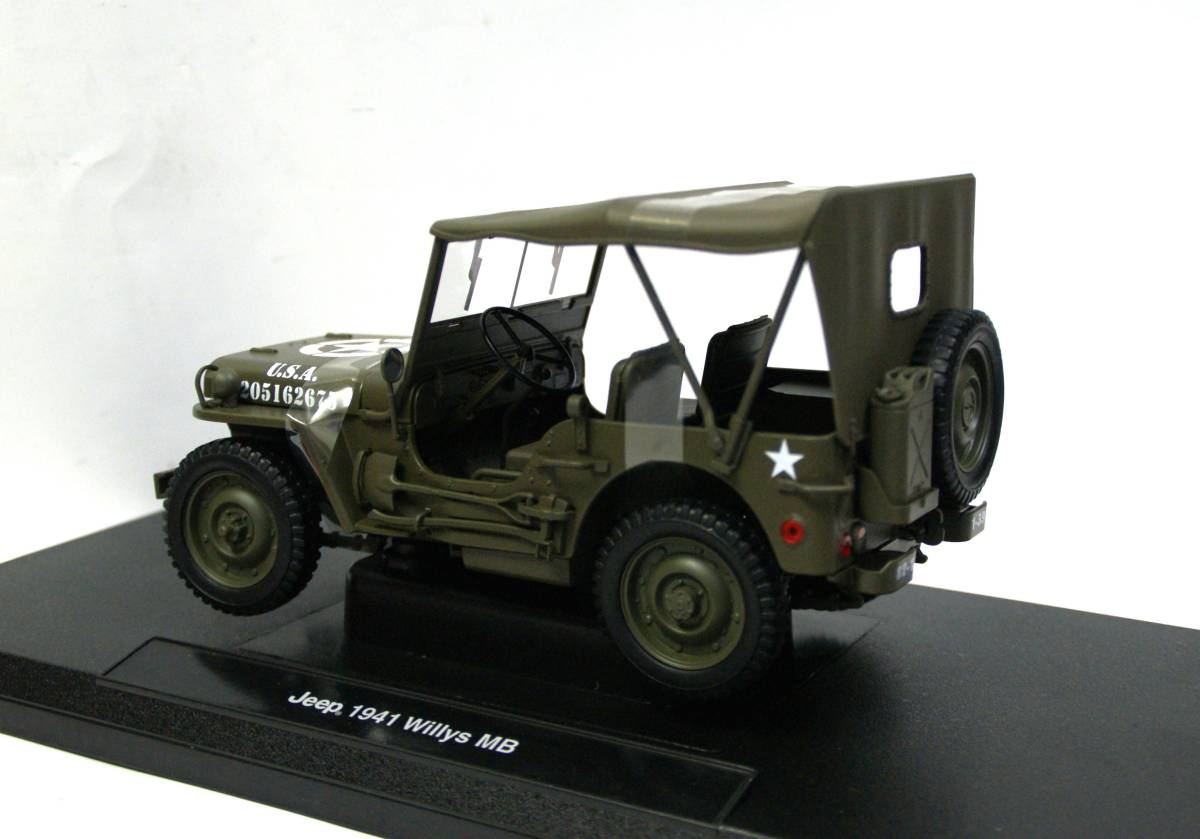 [WELLY]1/18 America army MB Willis Jeep ( canopy attaching ) 1941 year OD color. die-cast made minicar parallel imported goods 