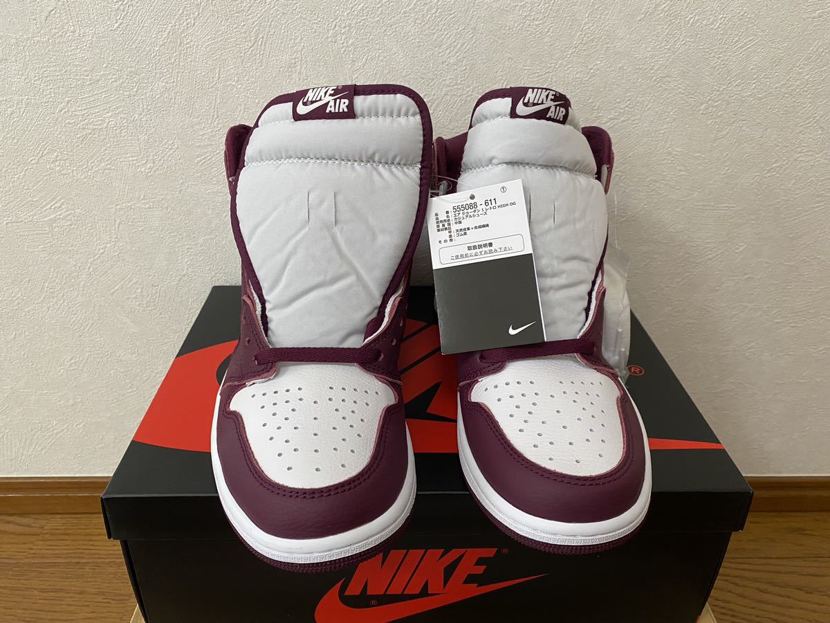 ★新品★ 28cm Nike Air Jordan 1 Retro High OG Bordeaux 555088-611 US10 28.0cm ナイキ エアジョーダン ボルドー シカゴ つま黒_画像4