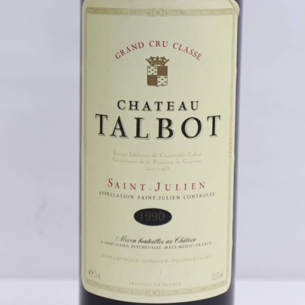 CHATEAU TALBOT（シャトー タルボ）グランクリュ クラッセ 1990 12.5％ 750ml X24A150103_画像2