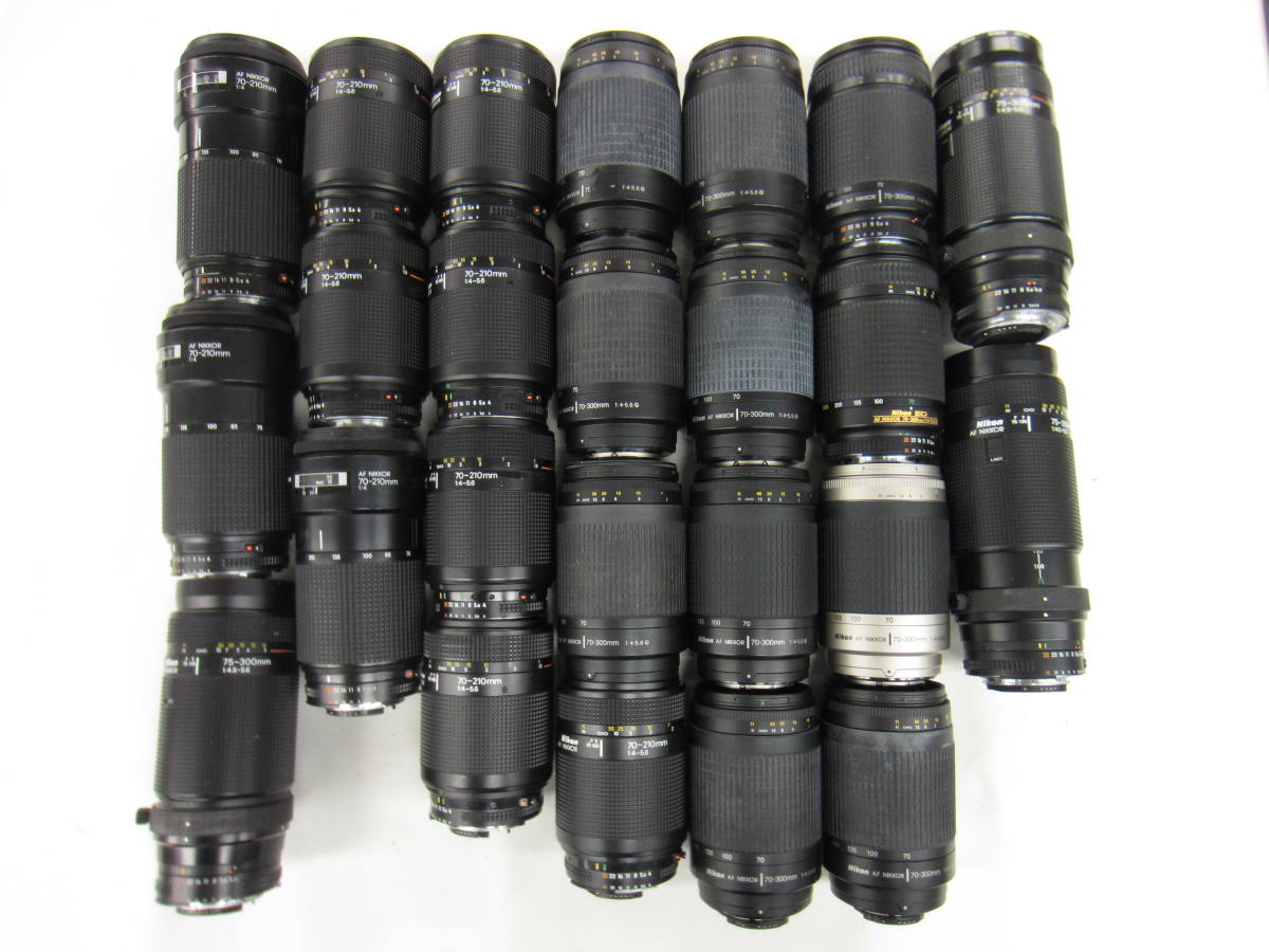 (4366K)ジャンク Nikon ニコンAF NIKKOR 70-210mm4-5.6 70-300mm4-5.6G 75-300mm4.5-5.6等まとめて大量セット24点 動作未確認 同梱不可_画像1