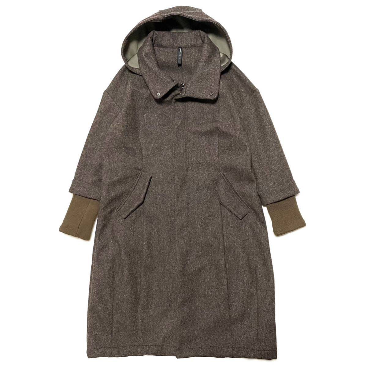 glamb gram Rook balloon coat with a hood . high‐necked rib wool Layered lock ba Rune long coat jacket blouson 2
