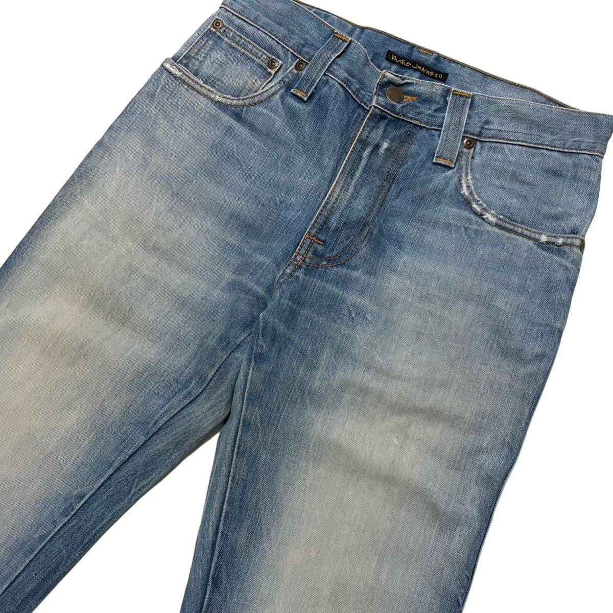 Nudie Jeans ヌーディージーンズ SLIM JIM ORG. CRISPY WORN IN ウォッシュ スリムジム スリム ストレート デニム パンツ ジーンズ 29_画像4