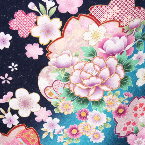  long-sleeved kimono kimono full set silk 100 flower .. small articles till all ..20 point complete set 7 days rental ( stock ) cheap rice field shop [ rental ]R12