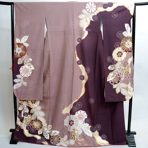  long-sleeved kimono kimono full set silk 100 flower .. small articles till all ..20 point complete set 7 days rental ( stock ) cheap rice field shop [ rental ]R190