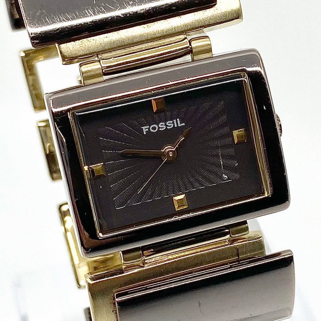 FOSSIL 腕時計 ブレスウォッチ クォーツ quartz 3針 ブラック ゴールド 黒 金 フォッシル Y338_画像4