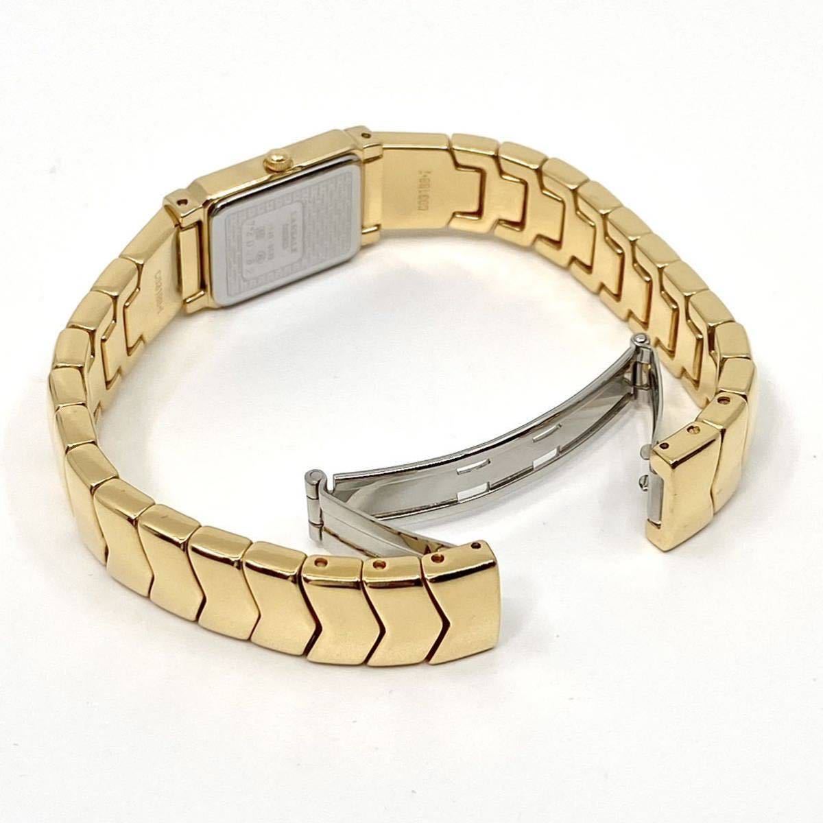 極美品 箱付き SEIKO LASSALE 腕時計 ブレスウォッチ バーインデックス クォーツ quartz ゴールド 金 セイコー ラサール 服部セイコー Y320_画像7