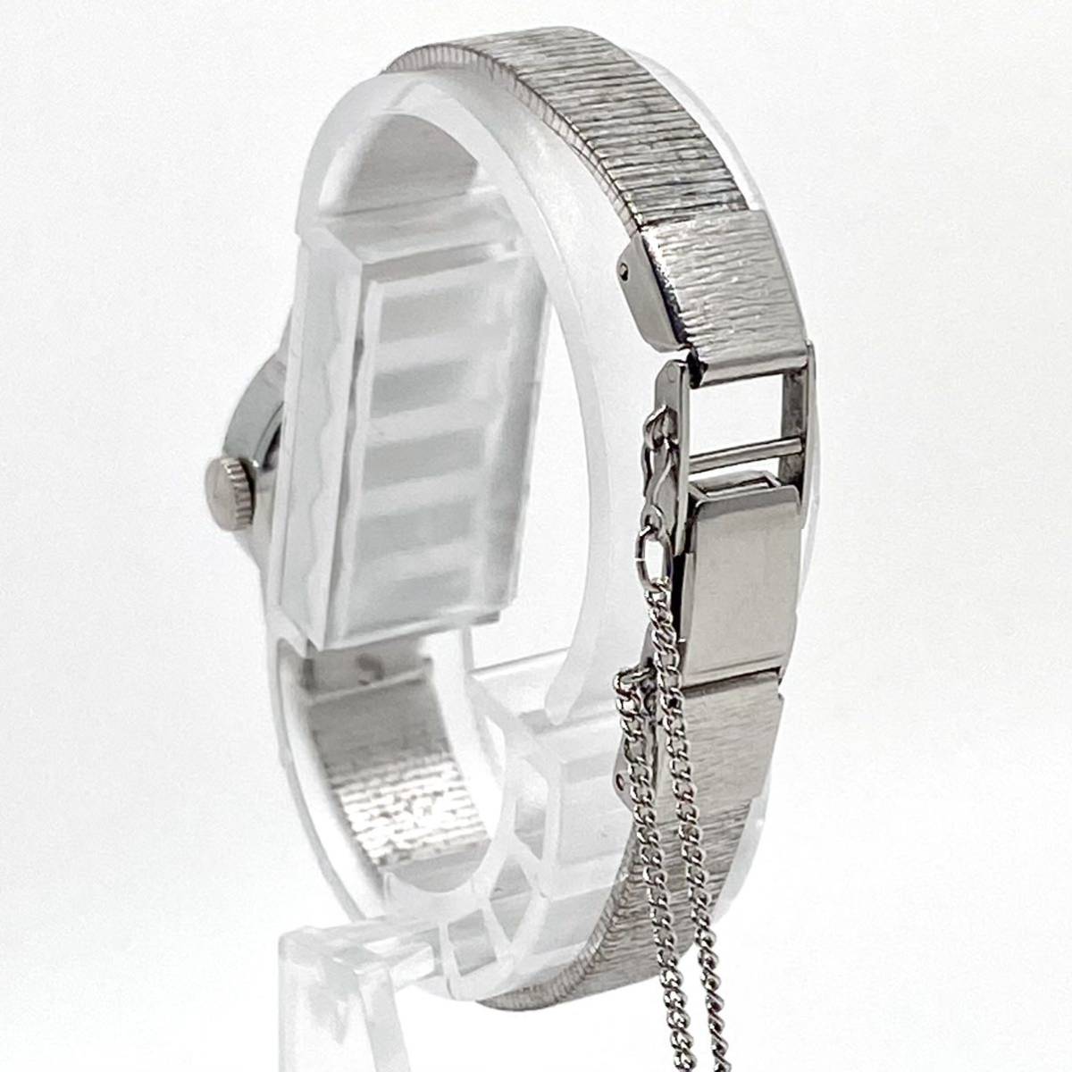 SEIKO 腕時計 WGP ホワイトゴールド 手巻き式 17石 オーバル バーインデックス 2針 シルバー 銀 セイコー Y439_画像5