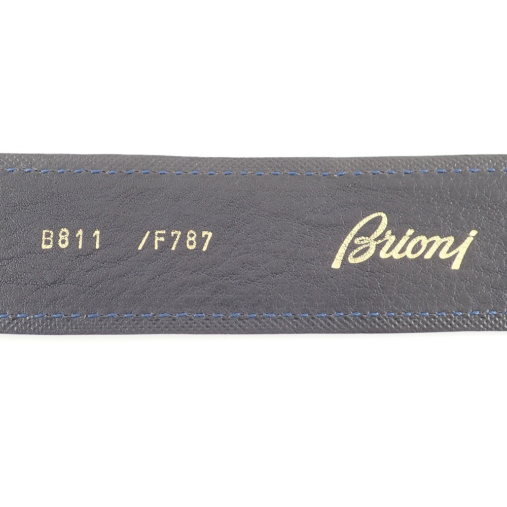 新品同様 Brioni ブリオーニ B811/F787 アリゲーター ベルト 95/36 パープル メンズ_画像9