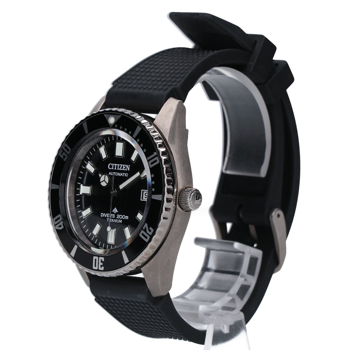 美品 CITIZEN シチズン NB6021-17E 9051 MARINE PROMASTER プロマスター スーパーチタニウム 自動巻き ダイバーズウオッチ 腕時計_画像4