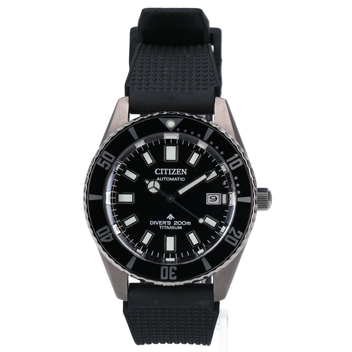 美品 CITIZEN シチズン NB6021-17E 9051 MARINE PROMASTER プロマスター スーパーチタニウム 自動巻き ダイバーズウオッチ 腕時計_画像3