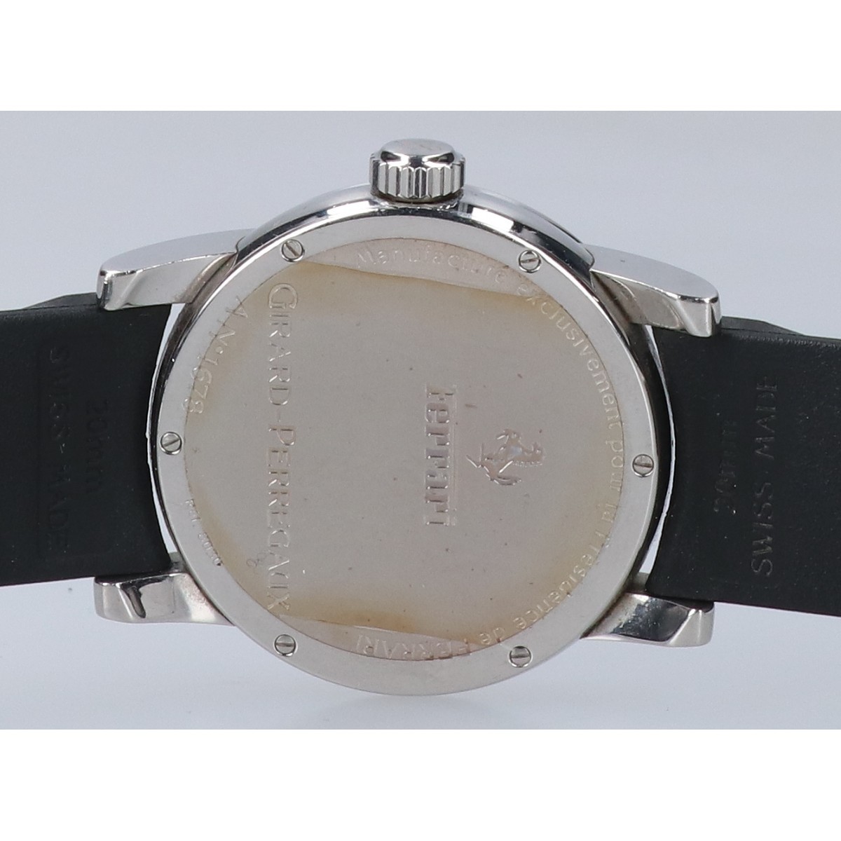 GIRARD-PERREGAUX ジラール ペルゴ ｘFerrariフェラーリ 80300 スモールセコンド 自動巻き 腕時計 ブラック メンズ_画像8