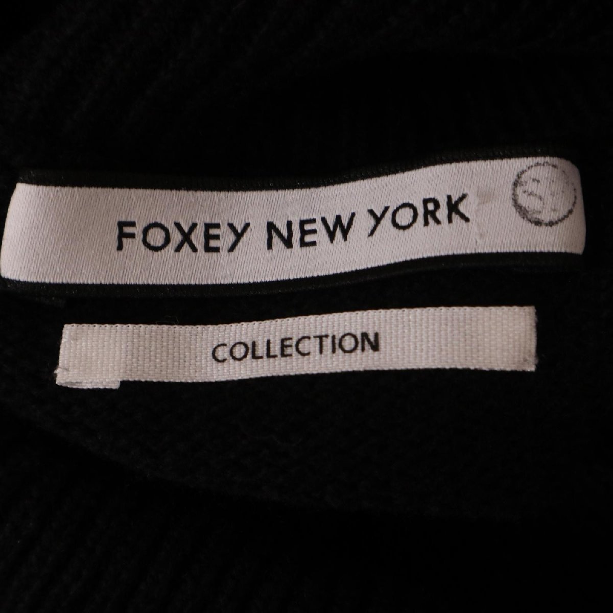 FOXEY NEW YORK フォクシーニューヨーク 20年 ブラック 40008 ペプラムフレアニットトップス ブラック 38 トップス ウール レディース 中古_画像8