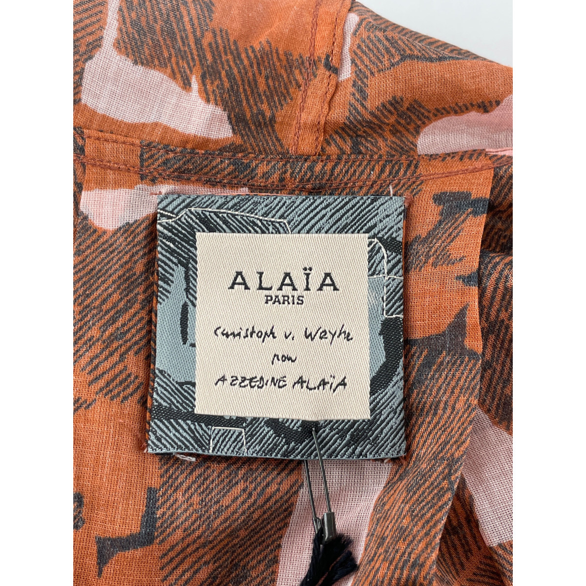 新品同様/ ALAIA アライア AA9R0791LT323 シフォン カーディガン 36 ROSE/ROUGE レディース_画像5