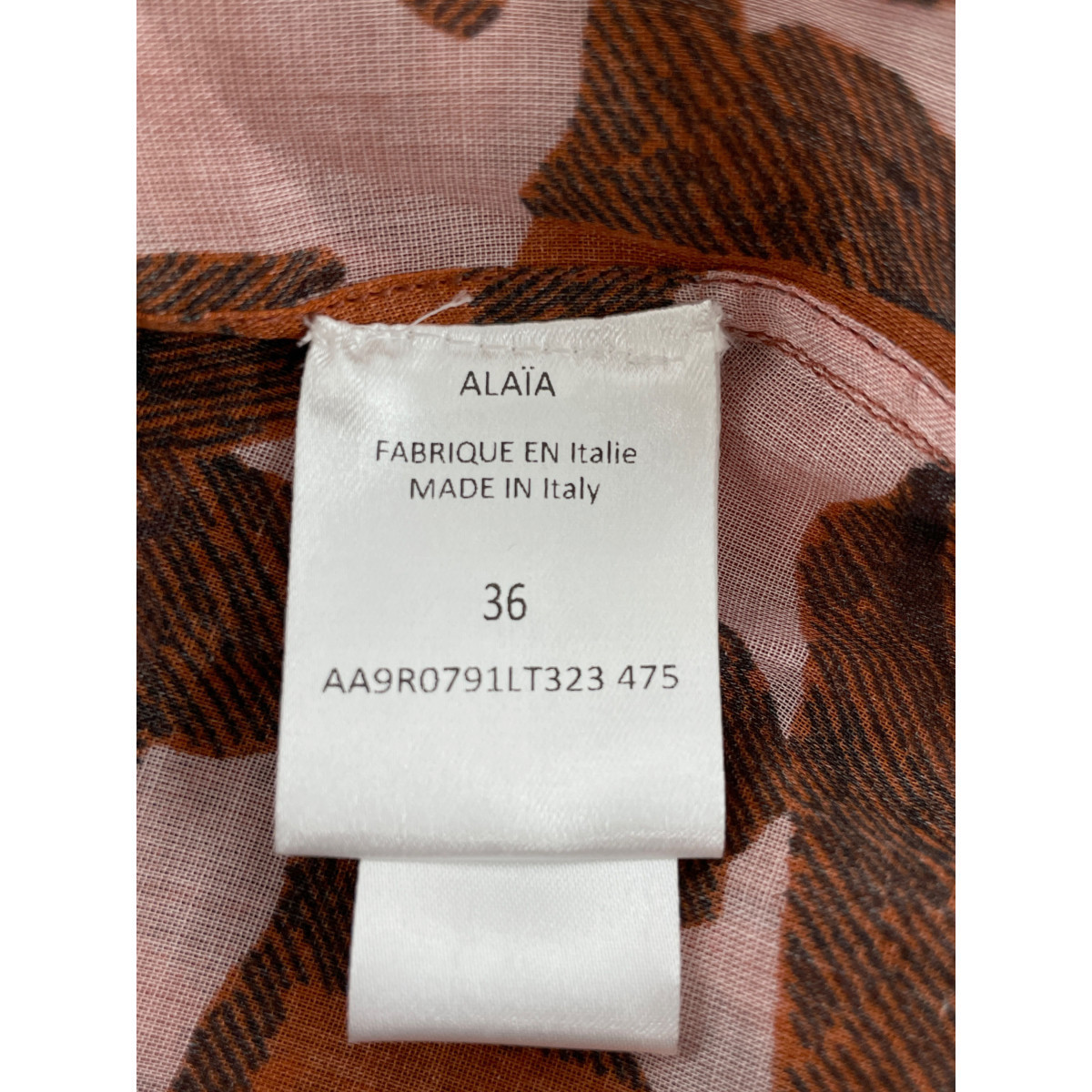 新品同様/ ALAIA アライア AA9R0791LT323 シフォン カーディガン 36 ROSE/ROUGE レディース_画像6