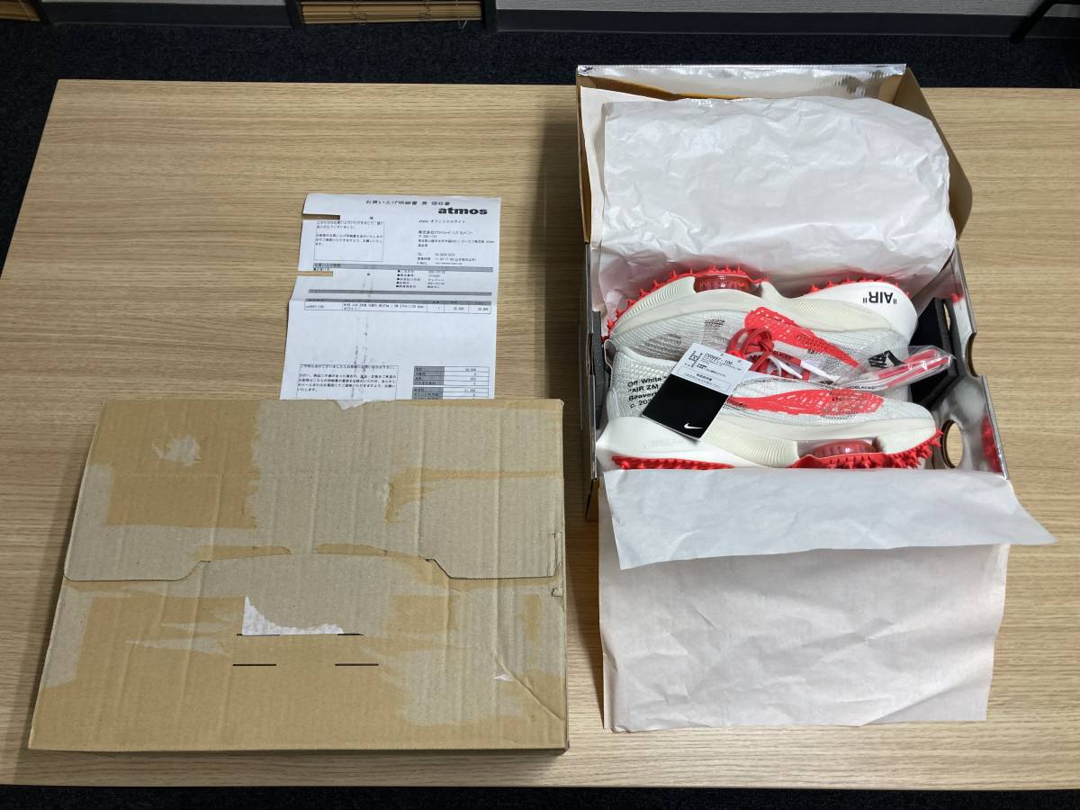  OFF-WHITE × AIR ZOOM TEMPO NEXT% "SOLAR RED" CV0697-100 スニーカー オフホワイト 28cm 新品 未使用 付属品完備_画像1