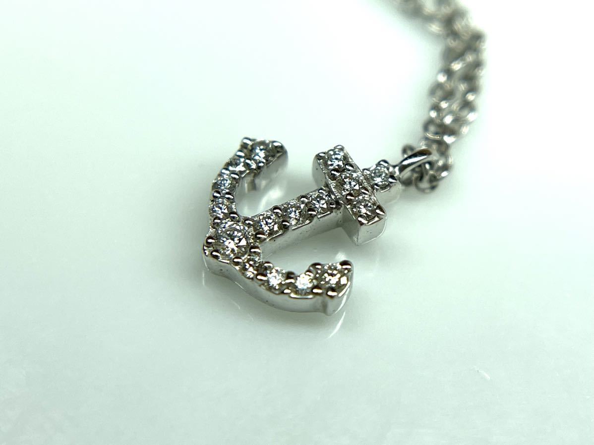 公式ファッションブランド通販サイト 庄MZ125 TIFFANY&Co 2.15g ダイヤモンド AU750 K18 ティファニー 錨 トップ ネックレス ホワイトゴールド ホワイトゴールド