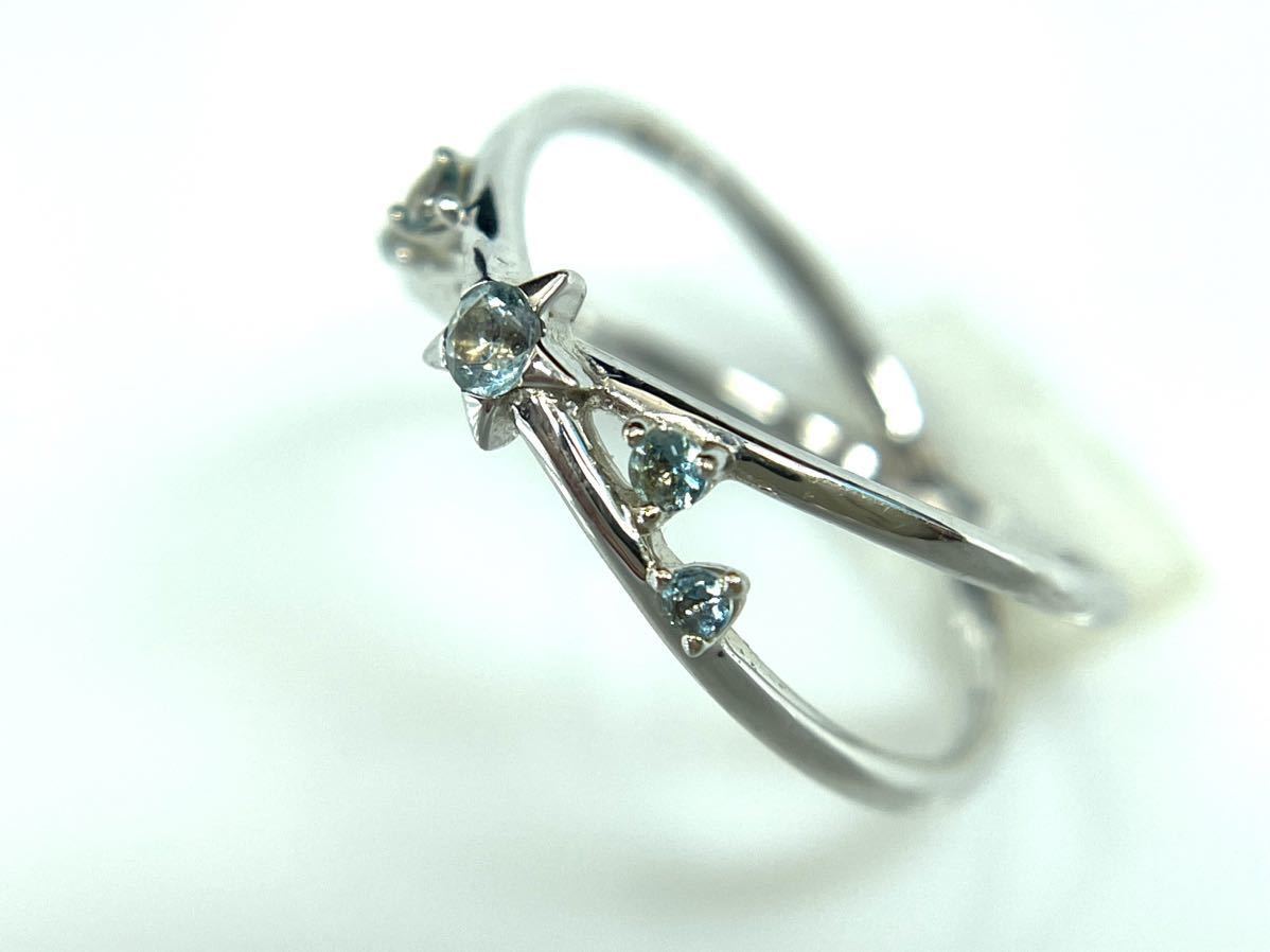 【楽ギフ_のし宛書】 庄MZ044 Star Jewelry スタージュエリー ブルートパーズ リング 指輪 K10 WG 1.86g 指輪