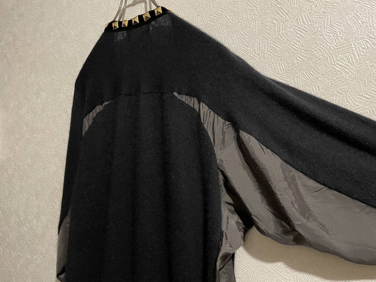 0 Kolor Anne gola knitted studs long cardigan / color switch hybrid black black 2 Ladies Mens #Sirchive